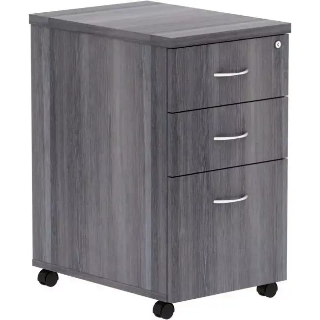 Lorell 3-Drawer Weathered Charcoal Laminate Desk 16 x 22 x 28.3