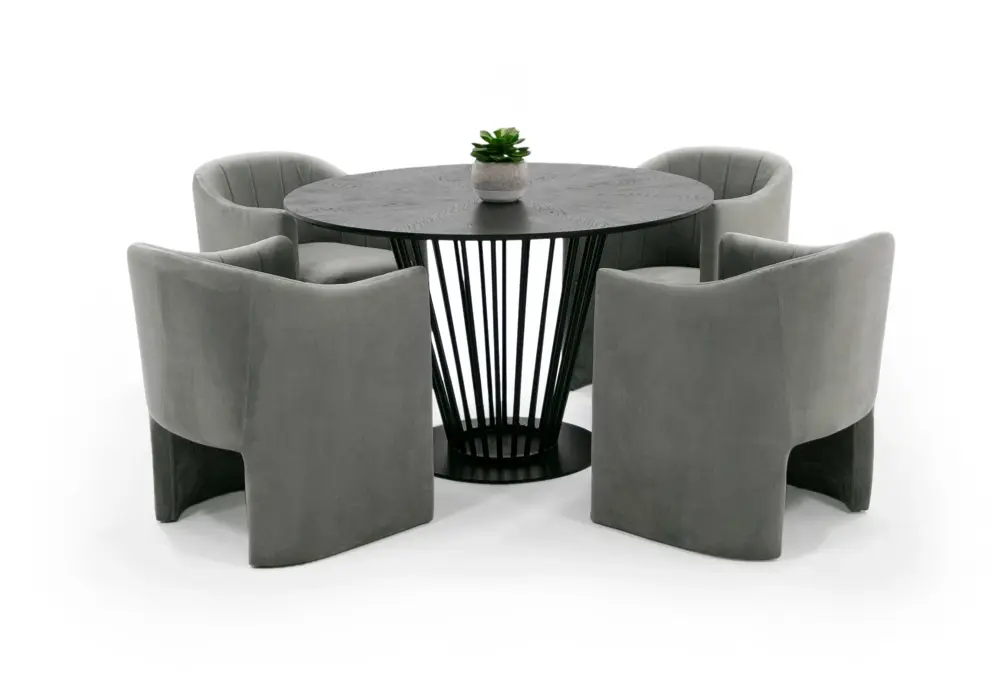Modrest Conroy - Modern Onyx Round Dining Table