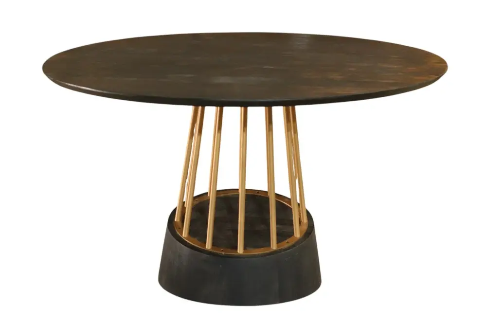 Modrest Cotopaxi - Modern Charcoal + Warm alloy Round Dining Table
