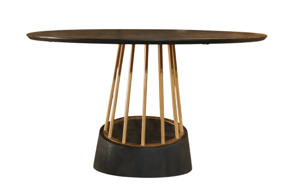 Modrest Cotopaxi - Modern Charcoal + Warm alloy Round Dining Table
