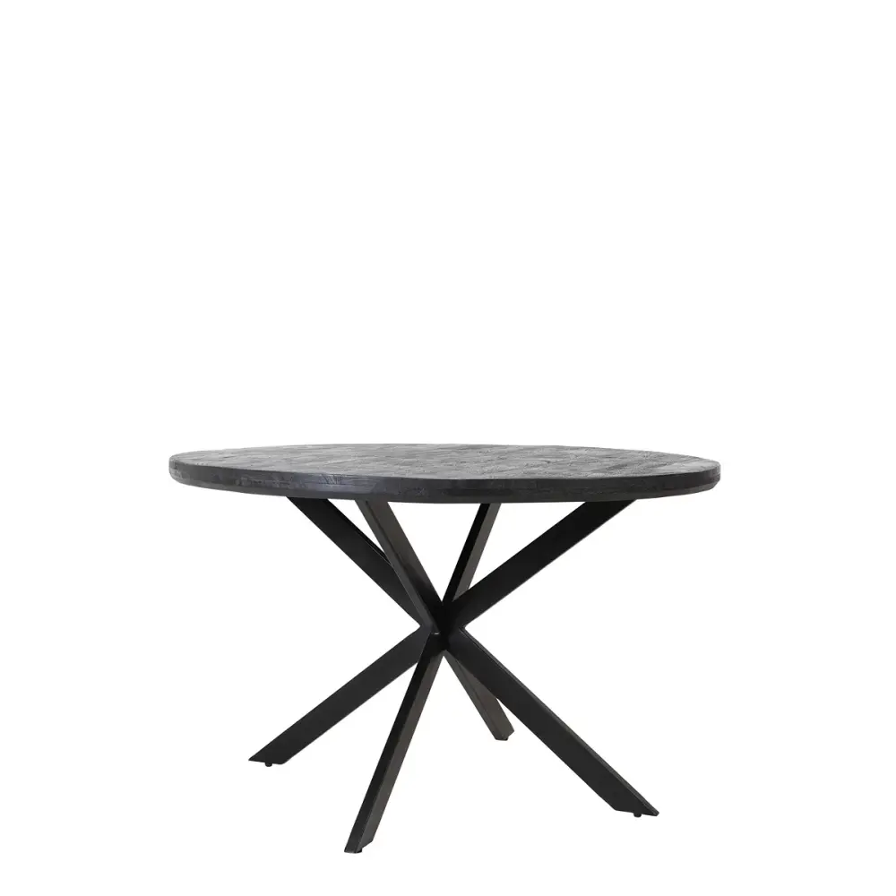 Yellov Hardwood Round Dining Table - Black