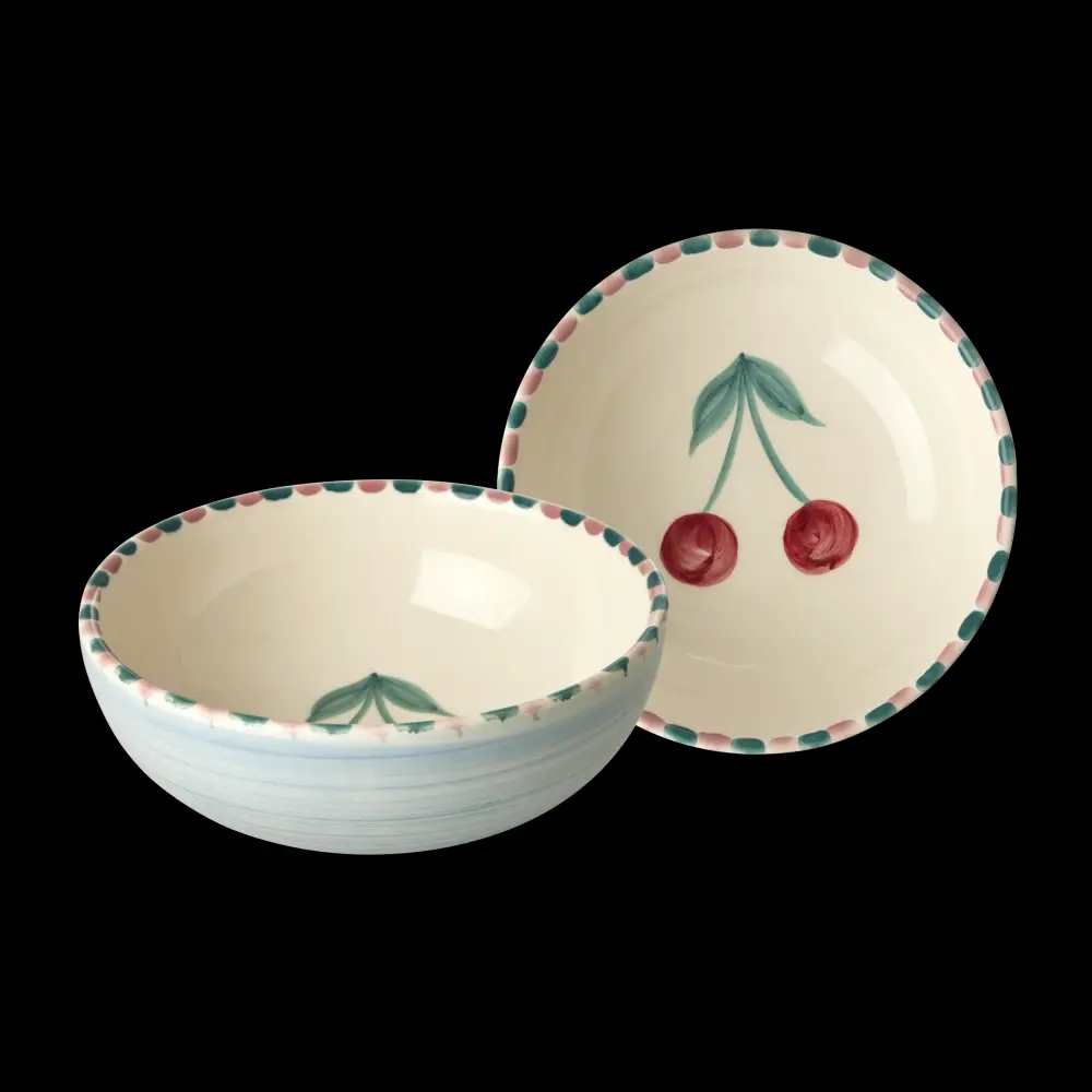 Ceramic Bowl Hand Painted Cherry - 11.8 oz