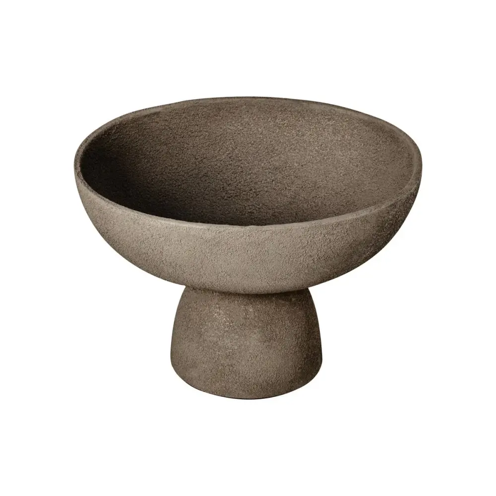 Deriva Small Textured Pedestal Bowl - Grey