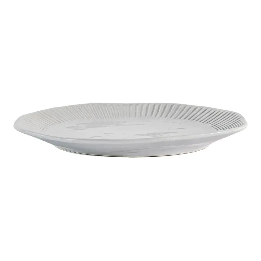 Ellington Place 4 Organic Ridged Dinner Plates - Natural