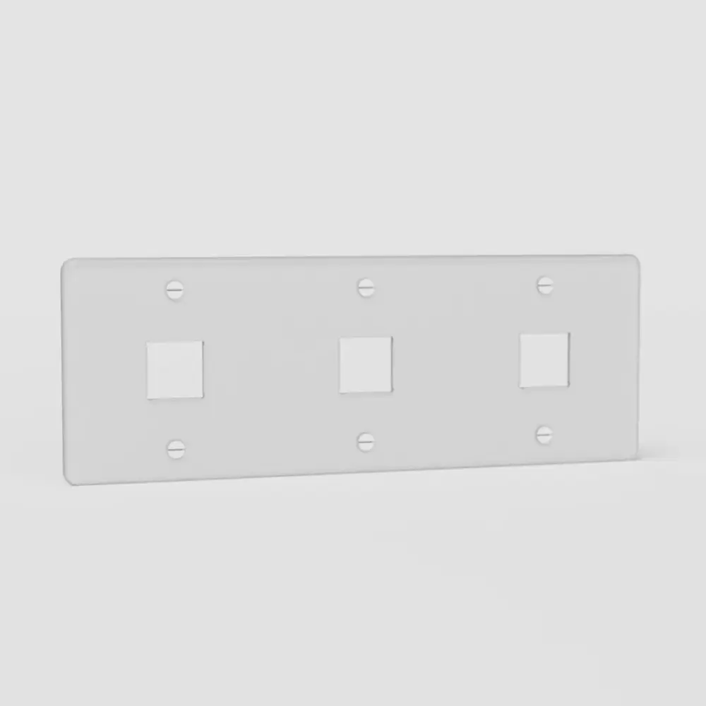 Kew Triple 3x Keystone Module Plate - Clear | Pearl