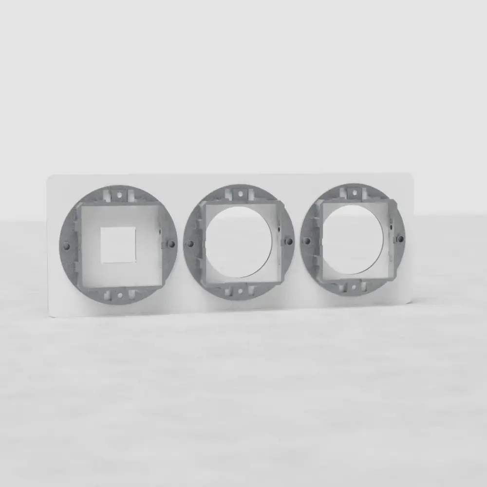 Kew Triple 1x Keystone & 2x Socket Plate - Distinct | White
