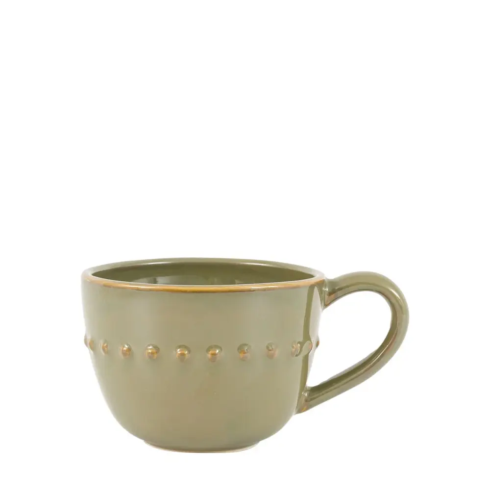 Organic Set 4 Beaded Mug - Olive