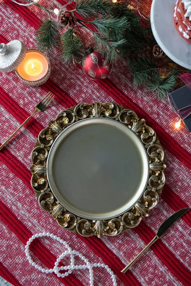 Plastic Charger Plate (Set 6) - Gold