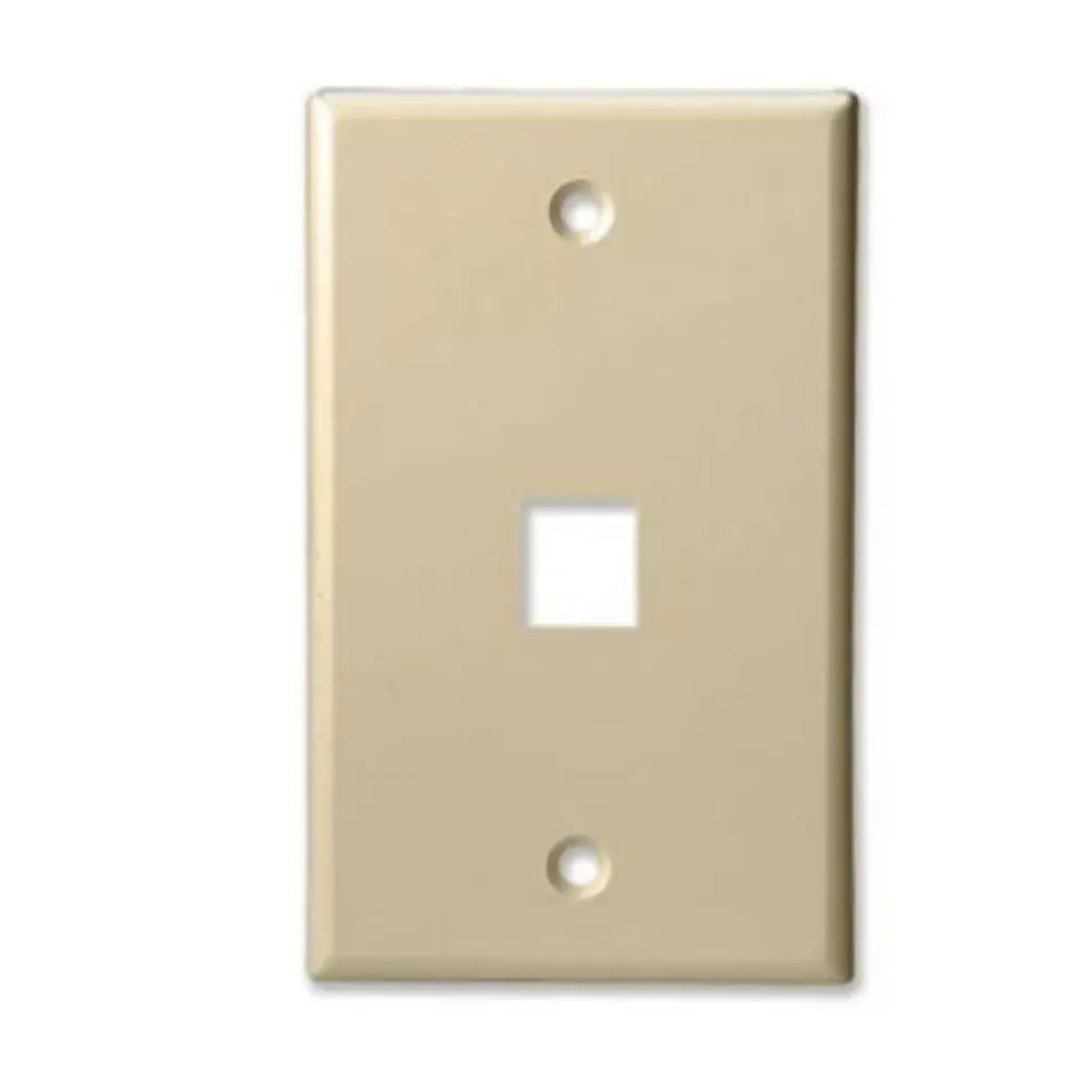 1 PORT - KEYSTONE WALL PLATE - CLASSIC SINGLE GANG, UL - IVORY