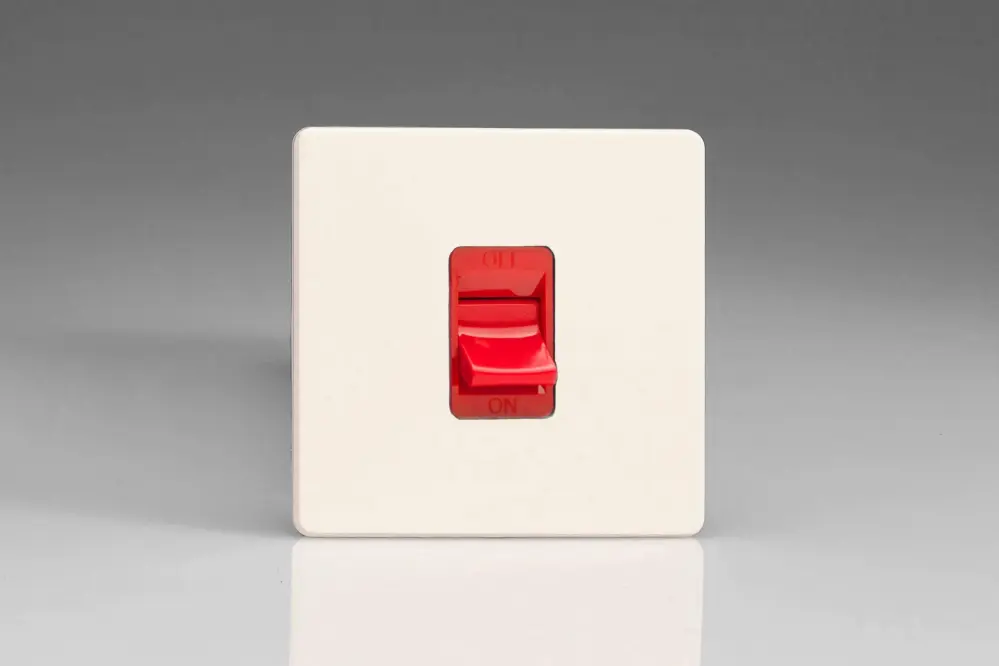 Varilight Primed Ready to Paint Flat Plate Screwless 45 Amp Cooker Control Switch unitary Plate)