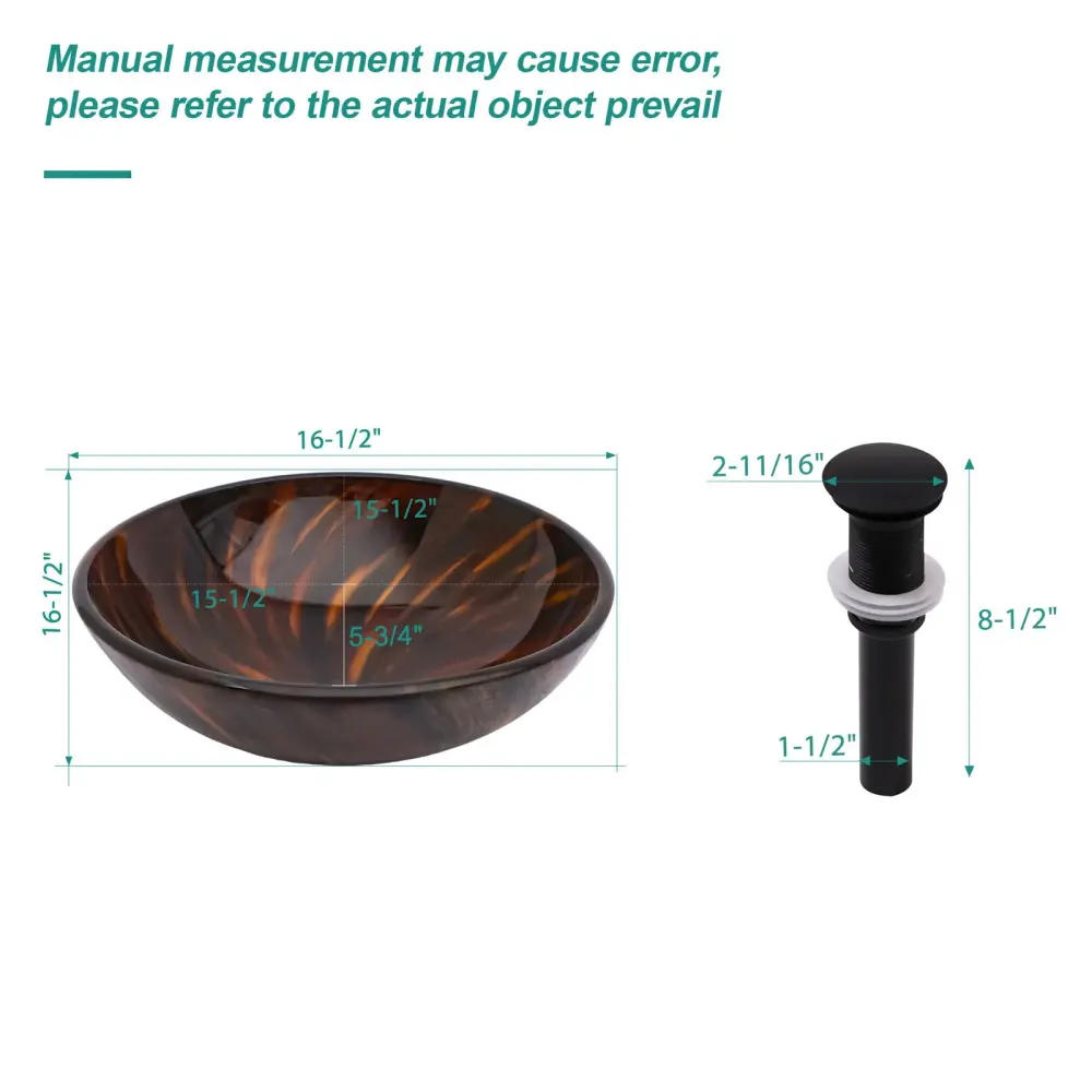 Vessel Bathroom Sink Pop Up Drain, Round Bowl Design Bathrooms - Cocoa
