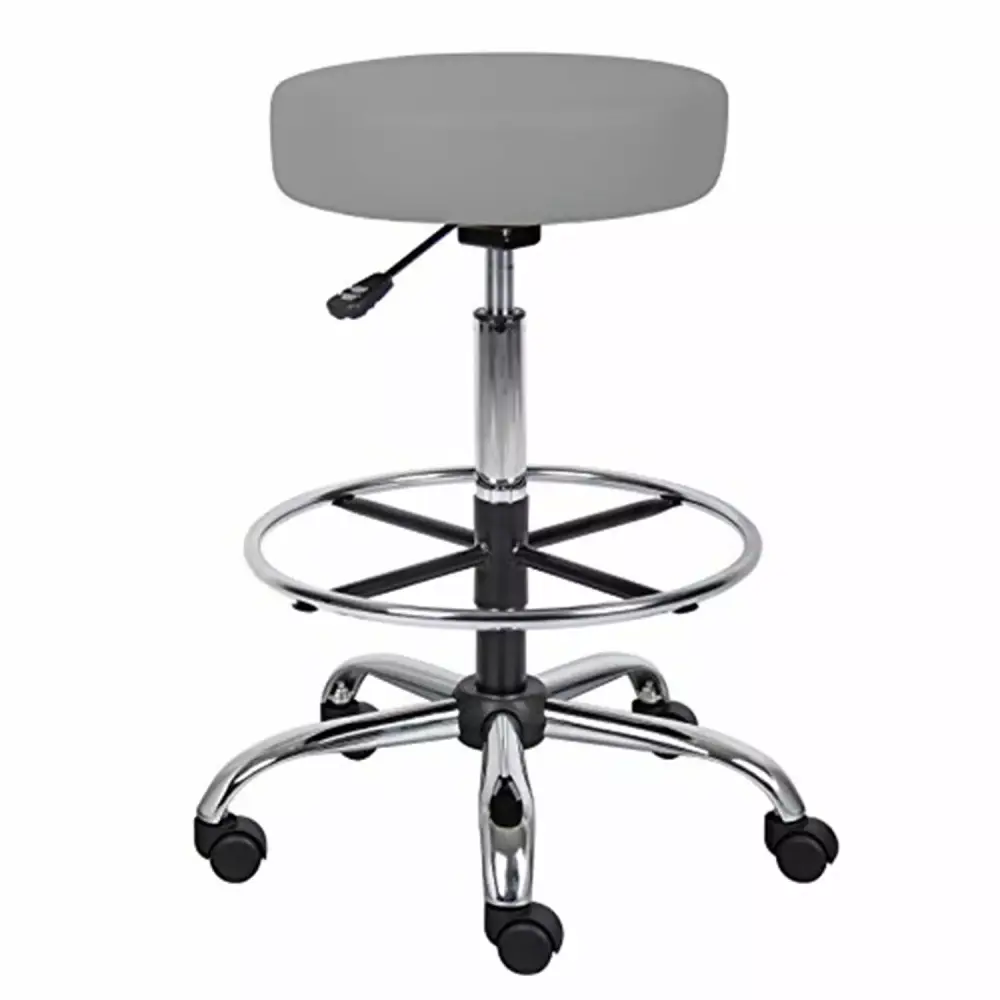 Boss Office Products Transitional Grey Adjustable 16ch Diameter Drafting Stool