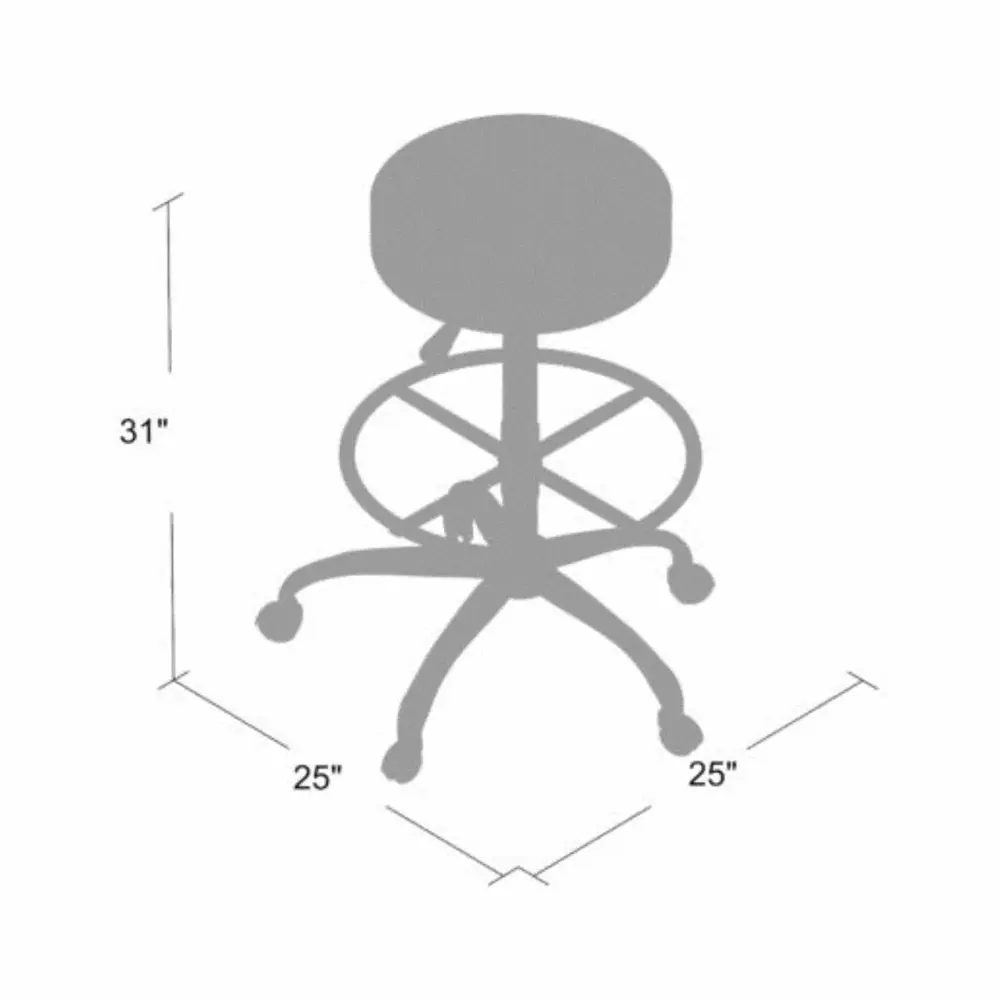 Boss Office Products Transitional Grey Adjustable 16ch Diameter Drafting Stool