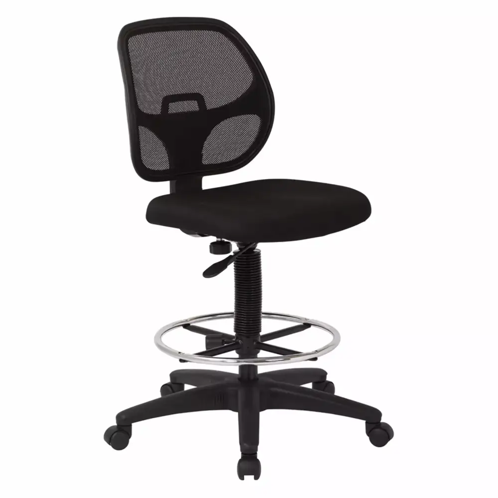Office Star Products Deluxe Mesh Back Drafting Chair 18- Diameter Foot Ring Adjustable Height