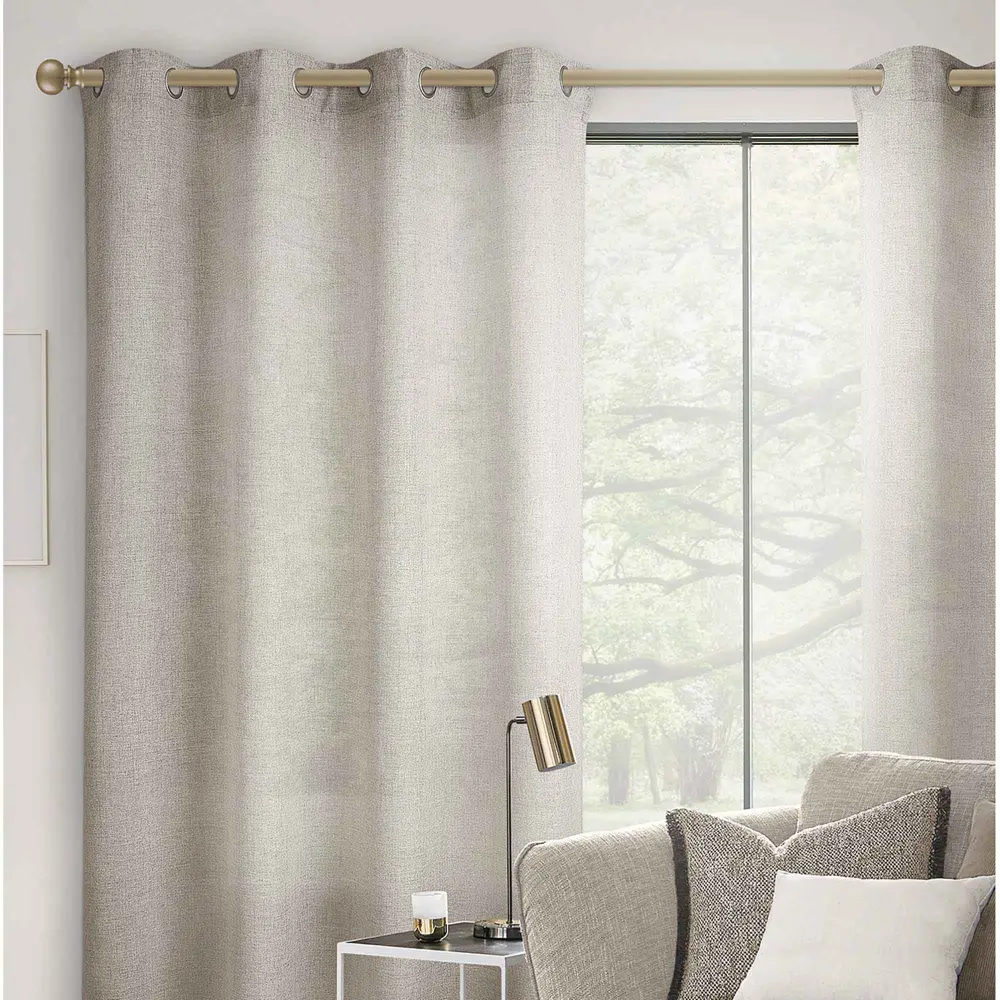 Woven Flax Look Curtain Panel, 54'' x 84'' (Taupe)