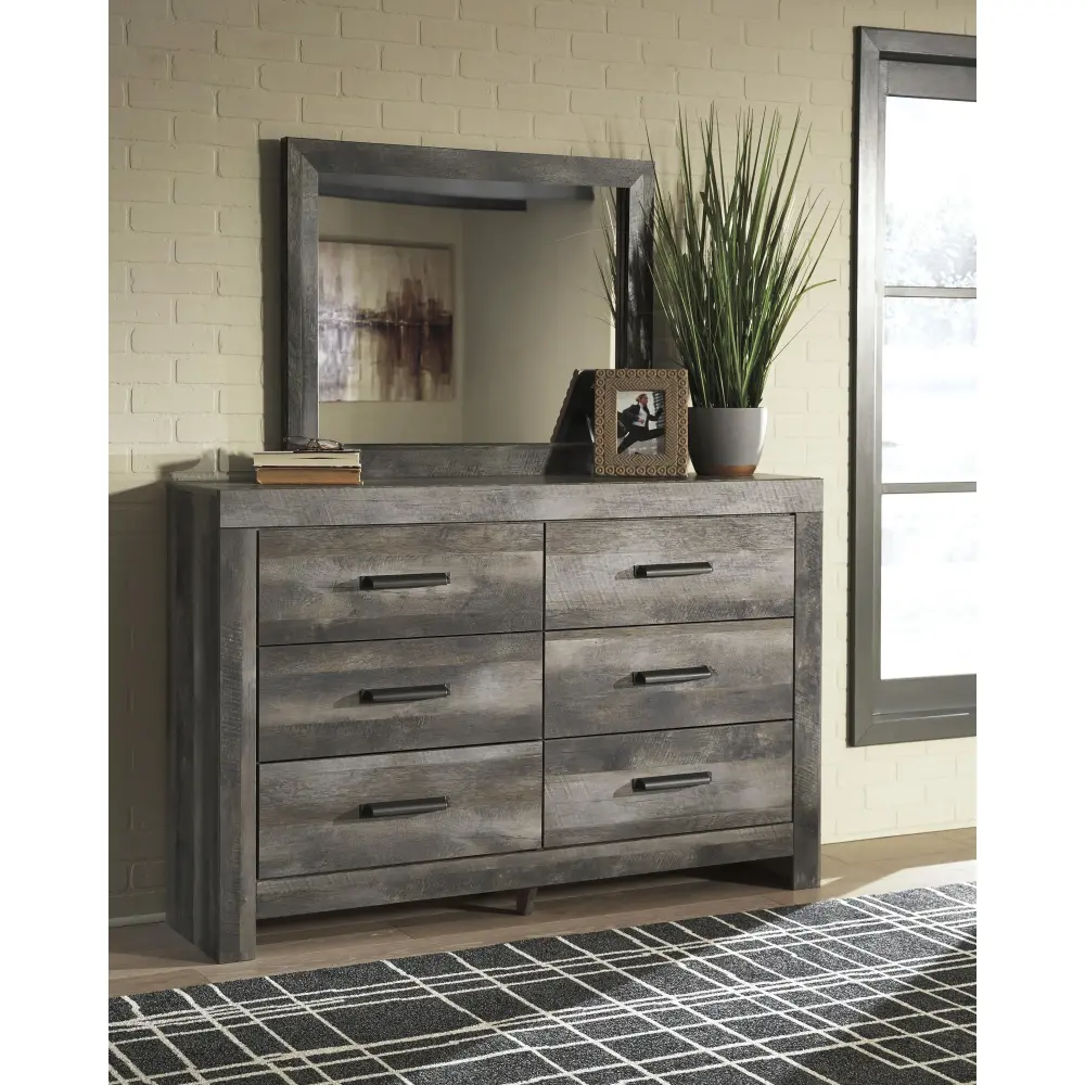 Diamond Sleek Furniture Exclusive Design Wynnlow 6-Drawer Dresser Mirror B440-31/B440-36