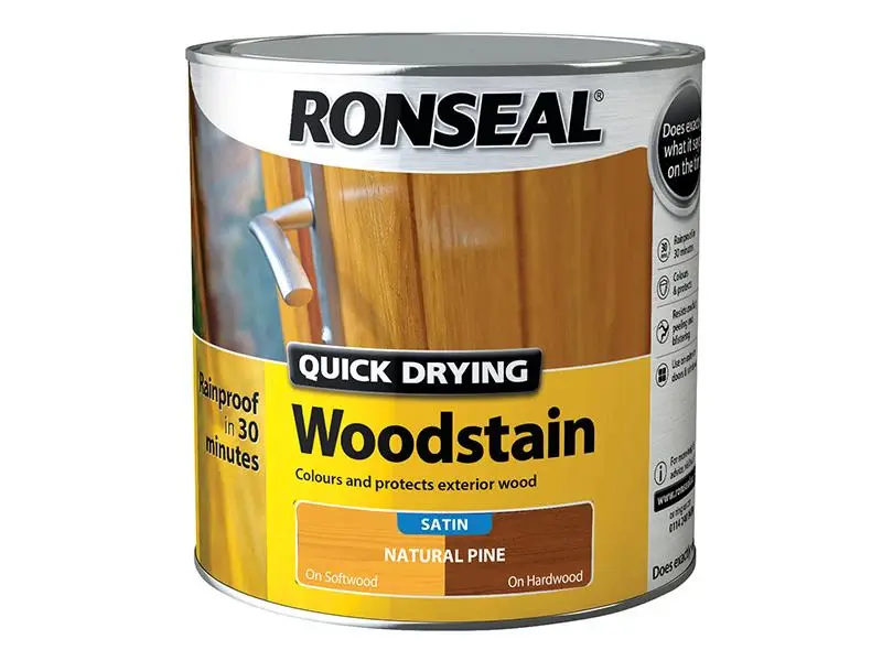 Ronseal Woodstain Quick Dry Satin Natural Pinewood 2.5 Litre
