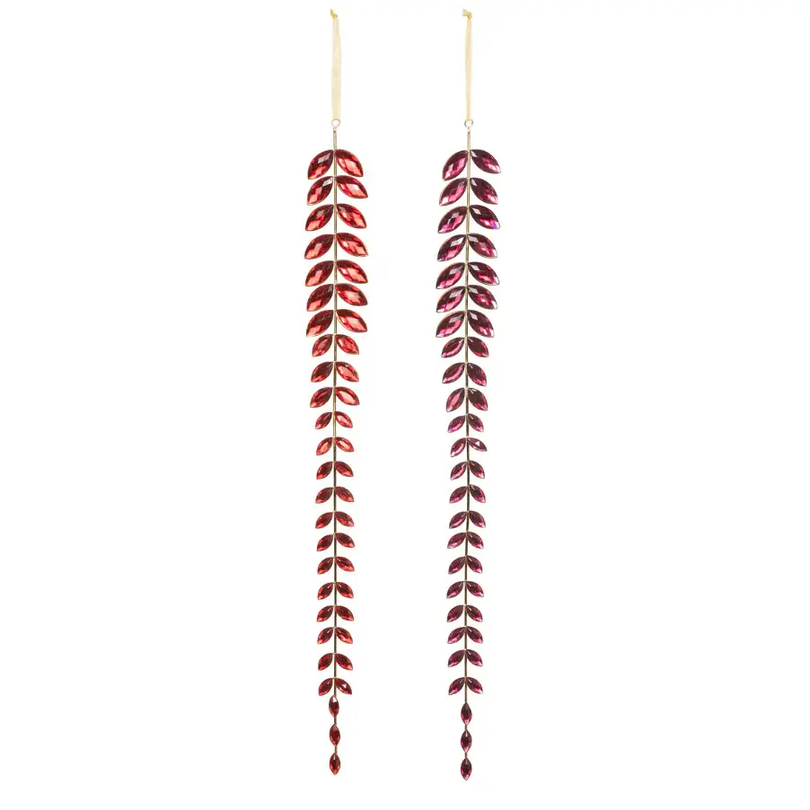 Ruby Gem Vining Drop Ornament | Shatterproof | Personalized