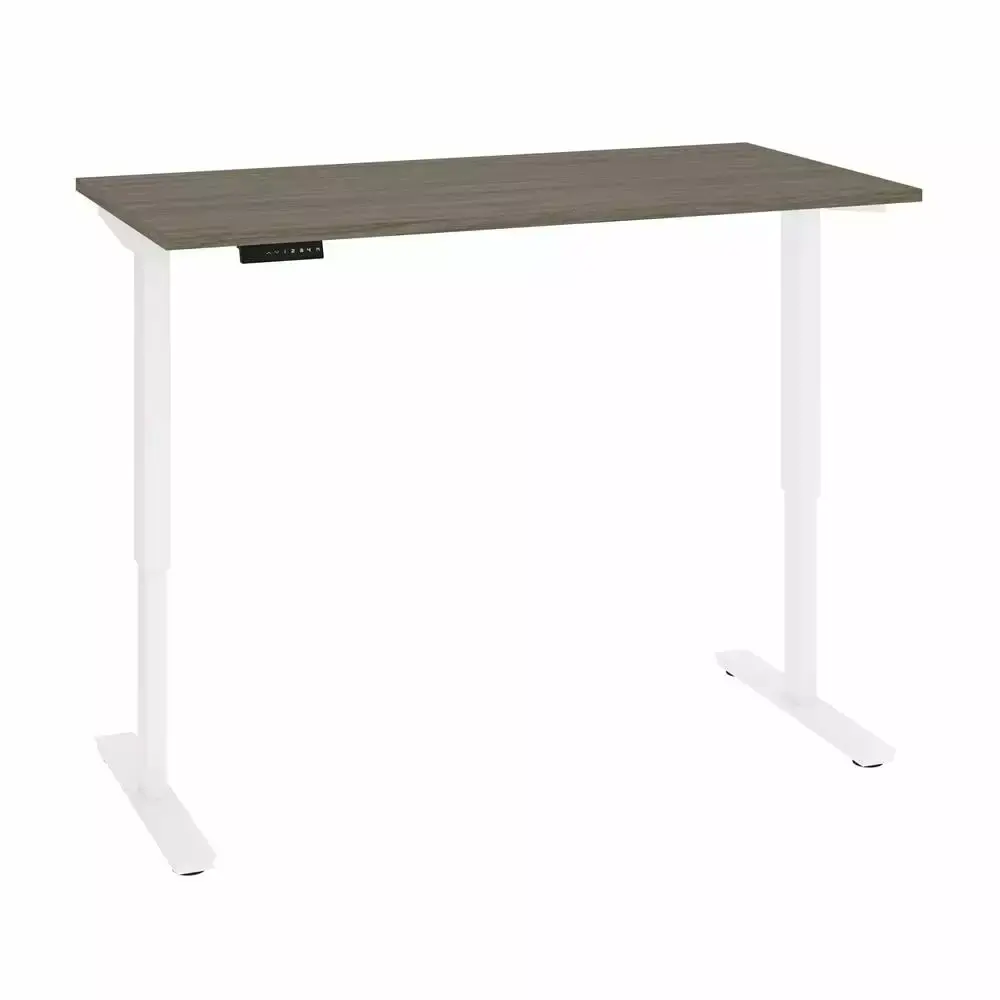 Bestar Viva 60W x 30D Electric Standing Desk Walnut Grey