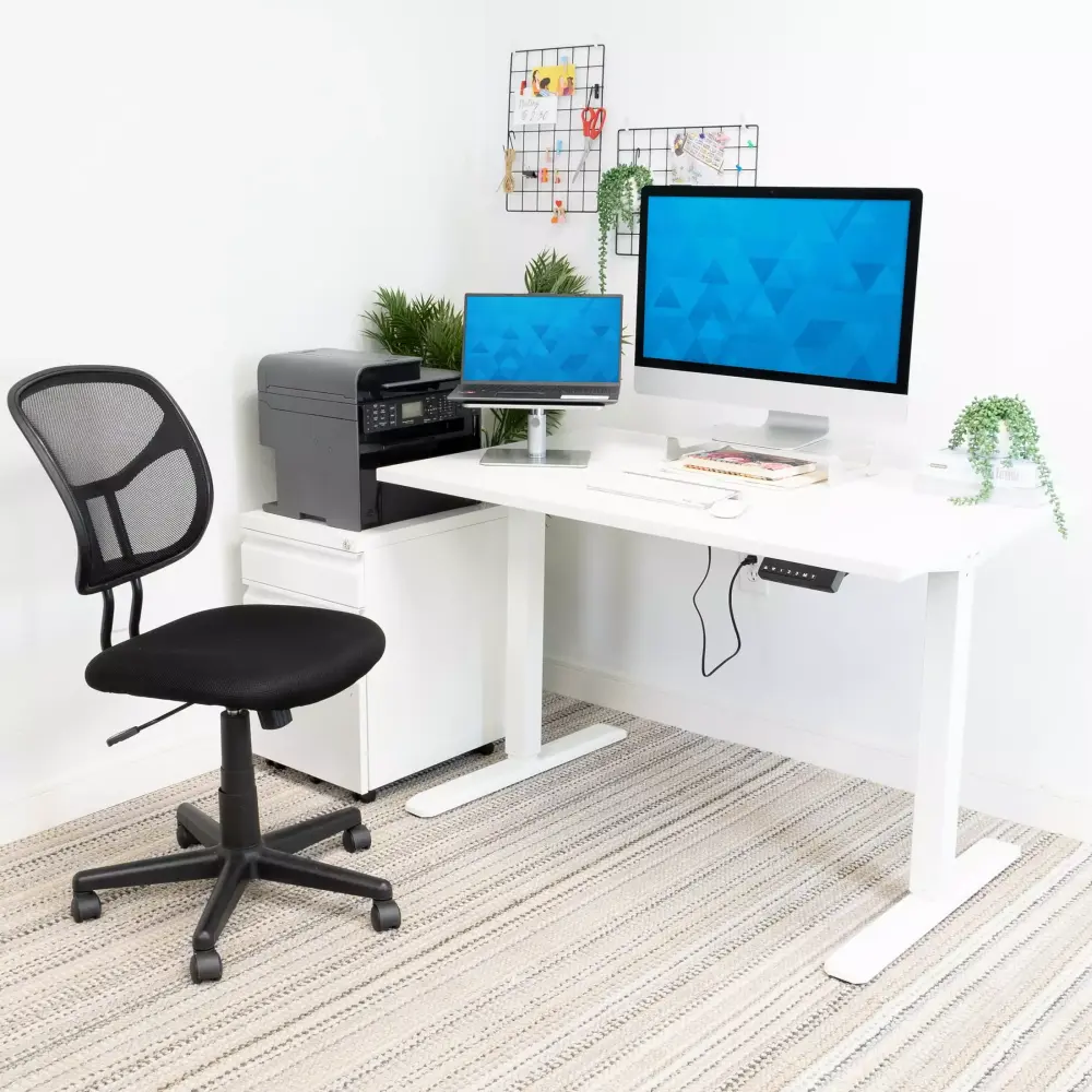 Mount-It White Electric Sit Stand Desk Home Office Mount-It!