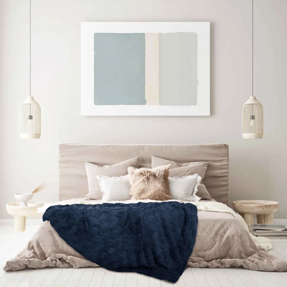 Plaid Texture Sherpa Throw, 60'' x 80'' ebony Denim)