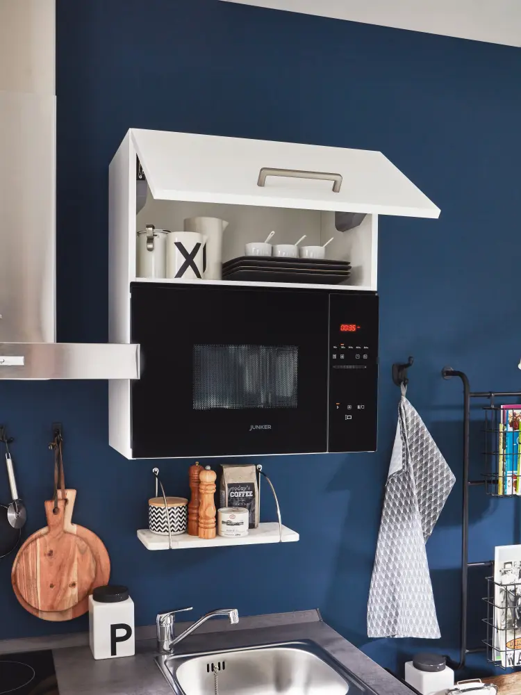 nobilia complete kitchen Goch 315 cm white matte concrete slate ash oven