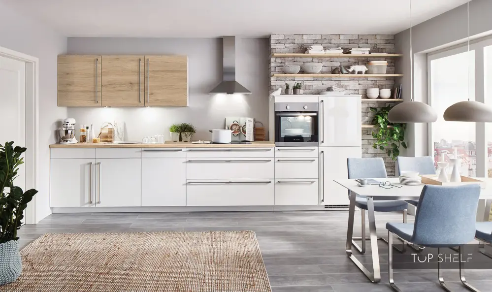 nobilia kitchen Flash 503 Alpinweiss high gloss 480 cm configurable --