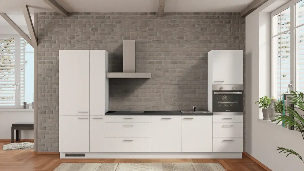 nobilia kitchen unit Kerpen 360 cm white soft-touch concrete slate gray e devices