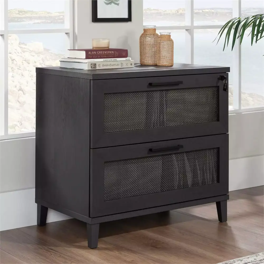 Sauder Tiffin Line 2-Drawer Engineered Wood Lateral File Cabinet Raven Oak