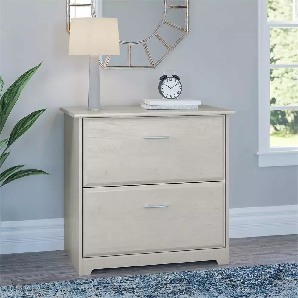 UrbanPro 2 Drawer Lateral File Cabinet Linen White Oak Engineered Wood