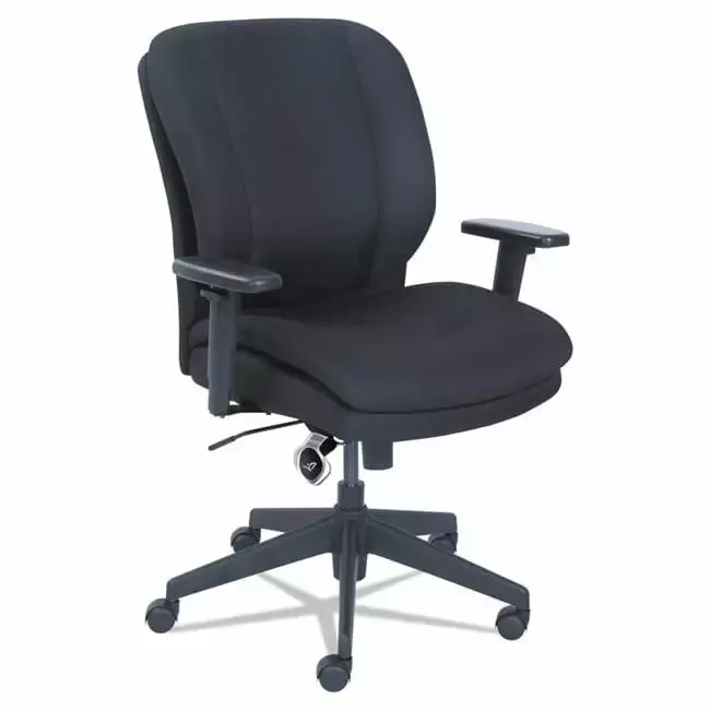 SR Cosset Ergonomic Serta Task Chair Black Comfortable Office Chair Lumbar Support KD Encimera