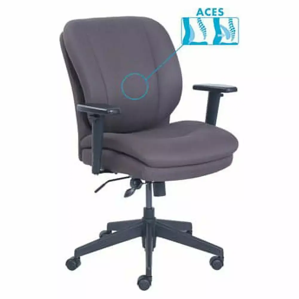 Cosset Ergonomic Task Chair Gray Seat Gray Back Black Base Supports 275 lbs Serta