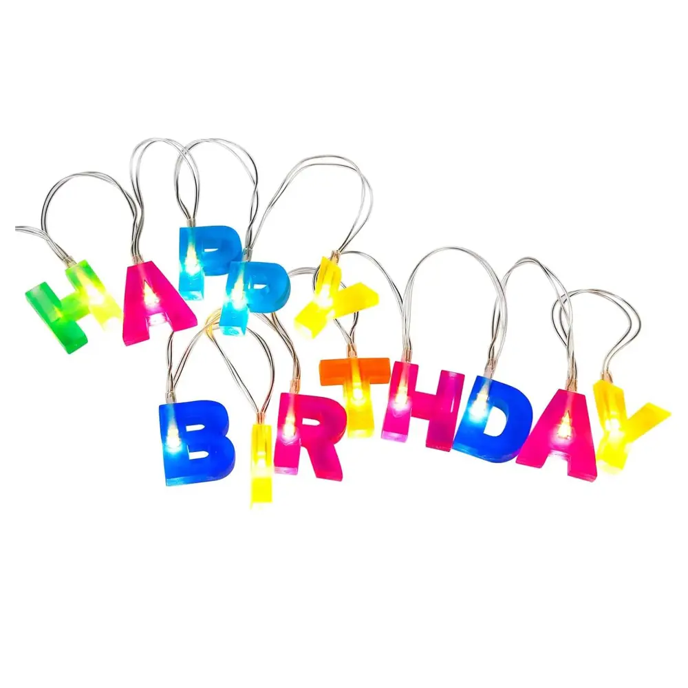 Disposable Bamboo 5.1ft LED Birthday Party String Lights
