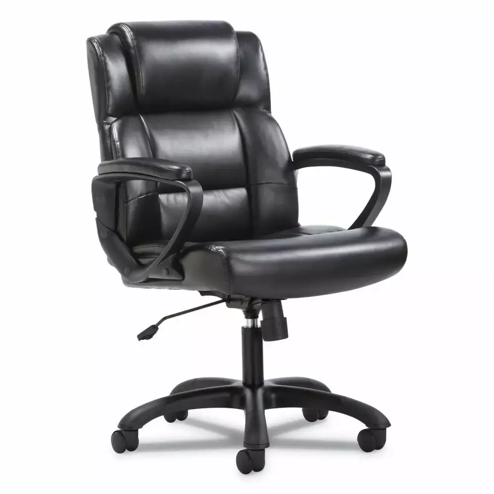 Basyx HVST305 Mid-Back Executive Chair Black Adjustable Seat Height Supports 225 lbs