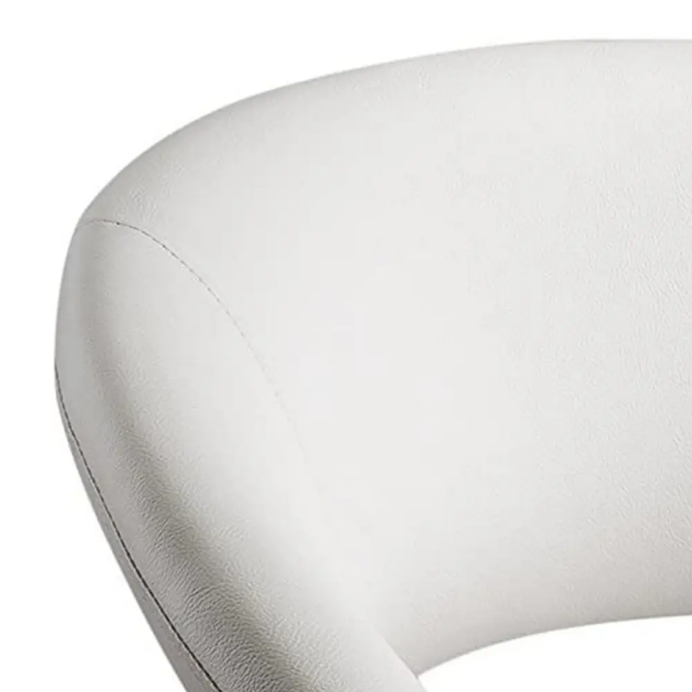 BenJara Dela 25 Inch Modern Office Chair Vegan Faux Leather Rolling Wheels White