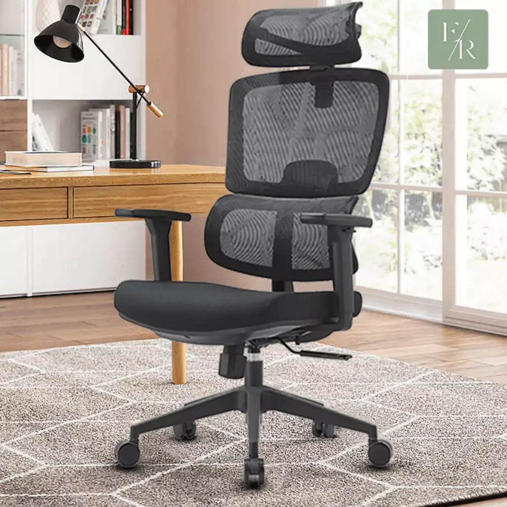 Ella Rhae Mesh Executive Office Chair lumbar. Black