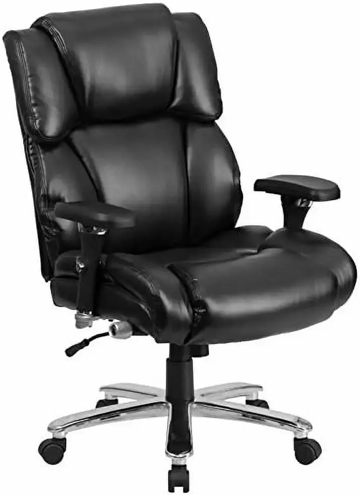Flash Furniture HERCULES Series 24/7 Intensive Use Big and Tall 400 lb Rated Black LeatherSoft Executive Office Chair
