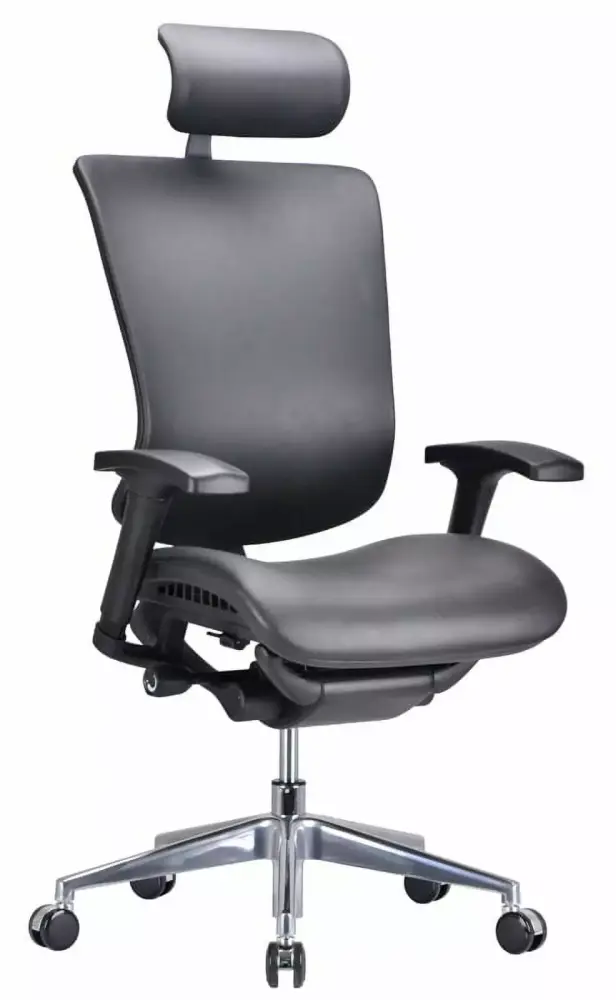 Modern Black Leather Office Chair Ergonomic Swivel Desk Chair Adjustable Height HomeRoots