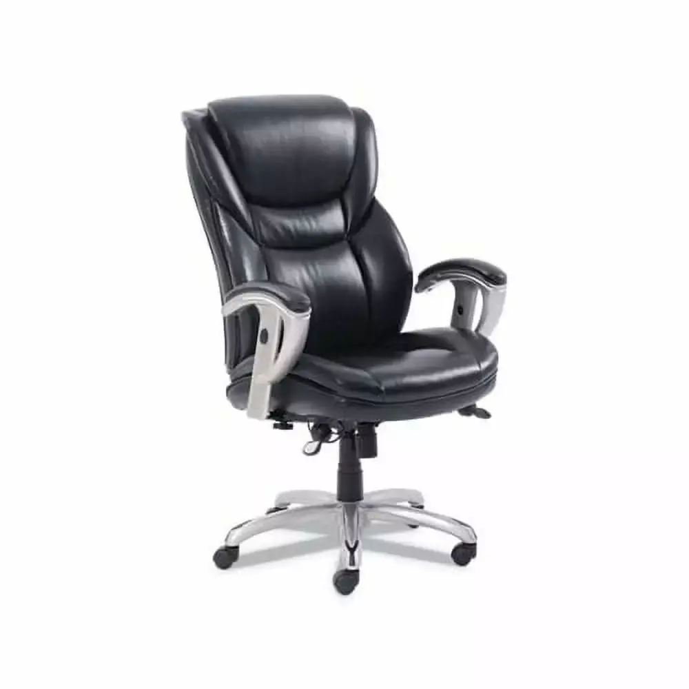 Emerson Executive Task Chair Black Silver Base Heavy Duty Office Chair Serta