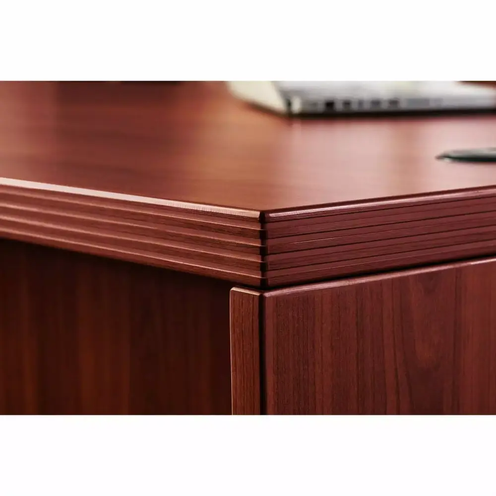 Lorell Chateau Series Mahogany Laminate Desking Office Desk