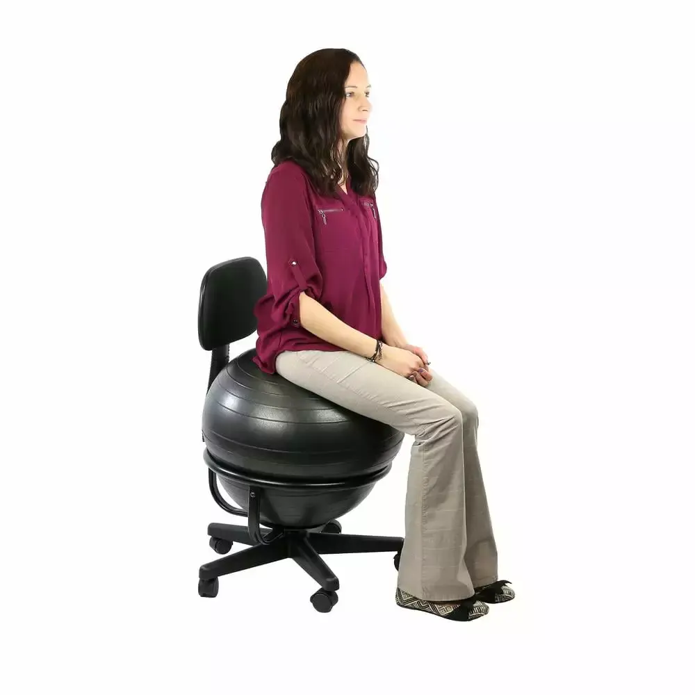 CanDo Metal Ball Chair Inflatable Ergonomic Active Seating Exercise Ball Chair Air Pump Fabrication Enterprises