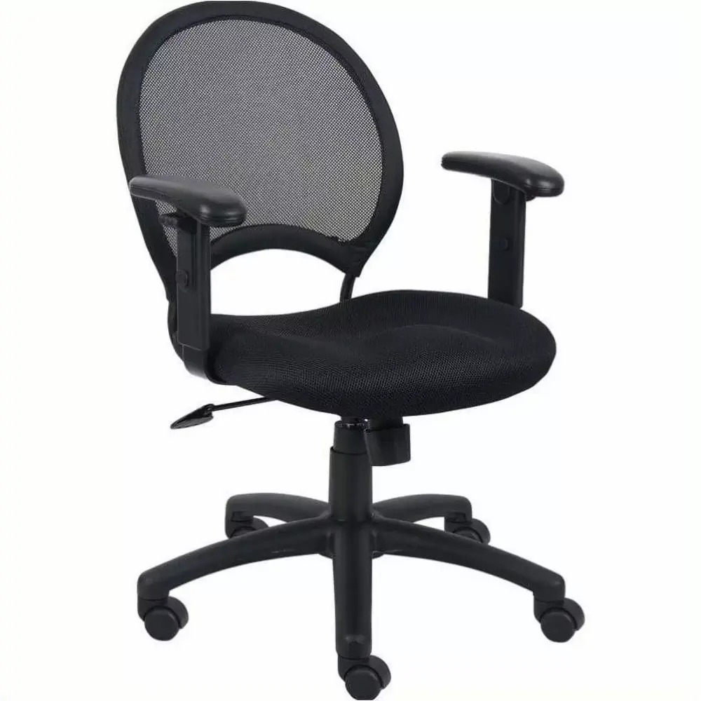 Kingfisher Lane Fabric Task Office Chair Adjustable Arms Black - Comfortable and Functional