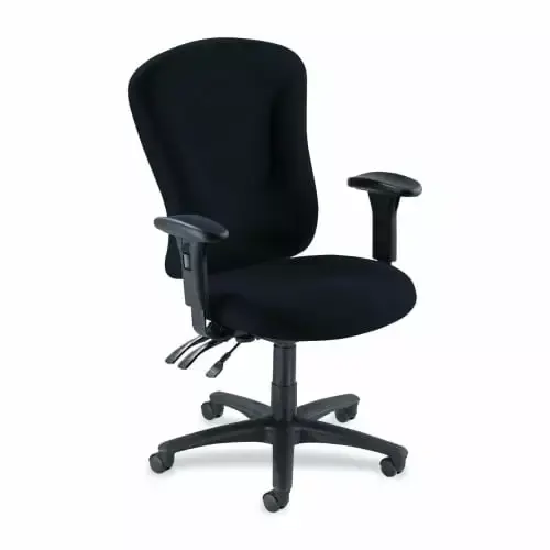 Lorell Accord Fabric Swivel Task Chair Black Polyester Seat Comfortable Office Chair