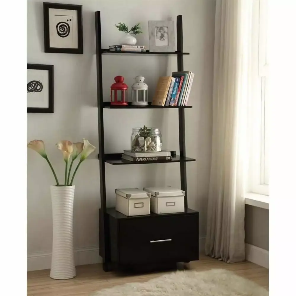 Scranton & Co Bookcase File Drawer Black Home and Office Storage
