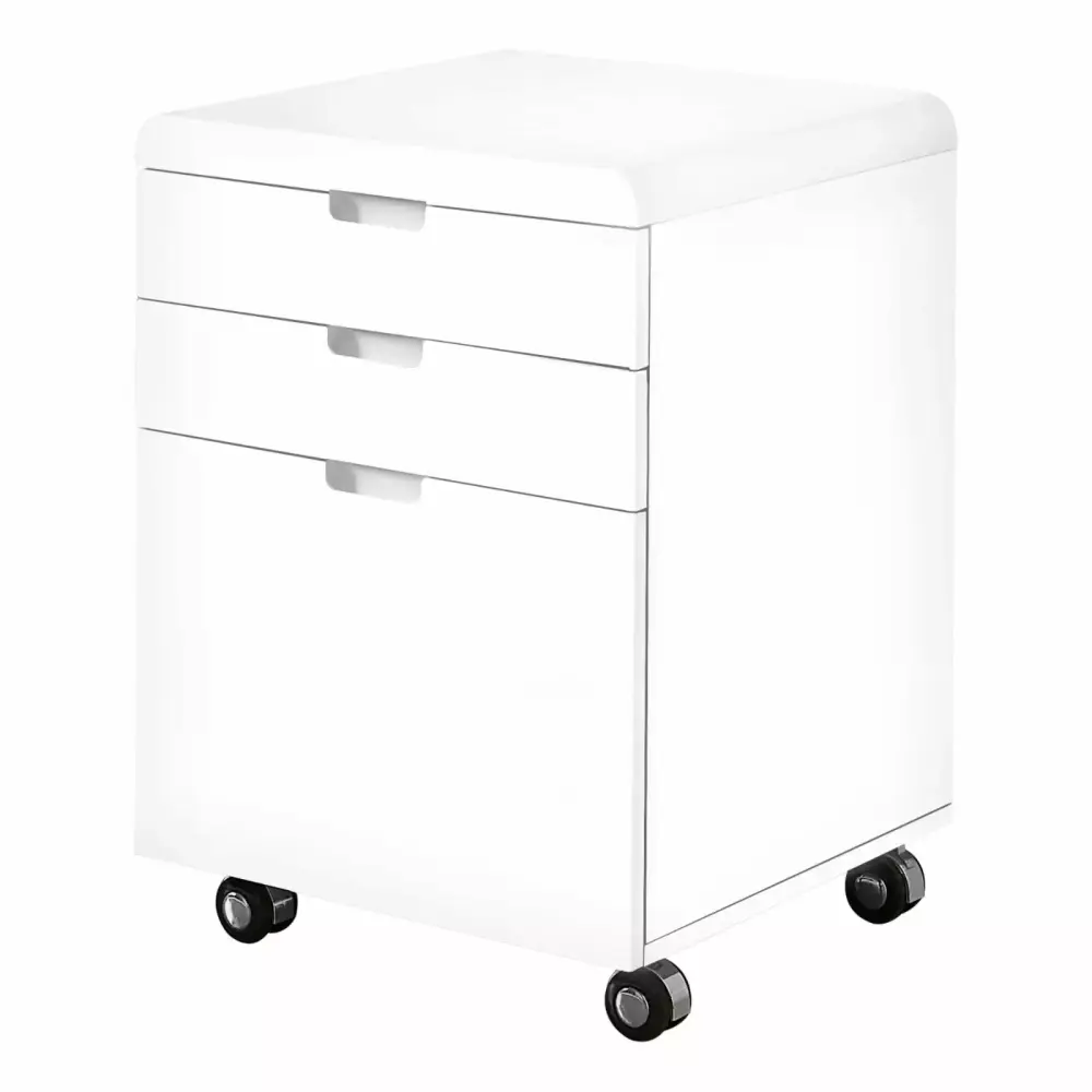 File Cabinet Printer Stand Office Workstation Glossy White - Space-Saving Solution Monarch
