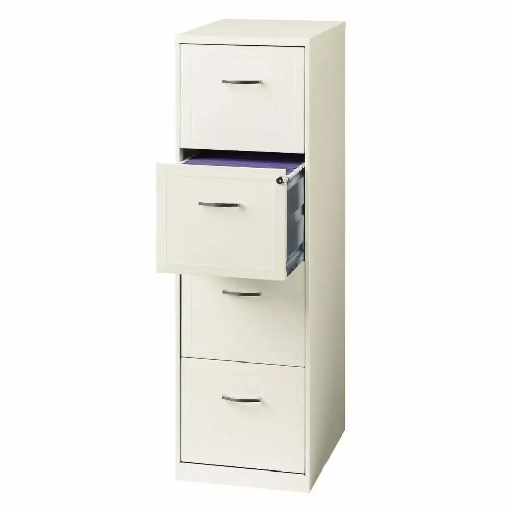Value Pack Set 2 4 Drawer Smart File Cabinets Pearl White Hirsh Industries