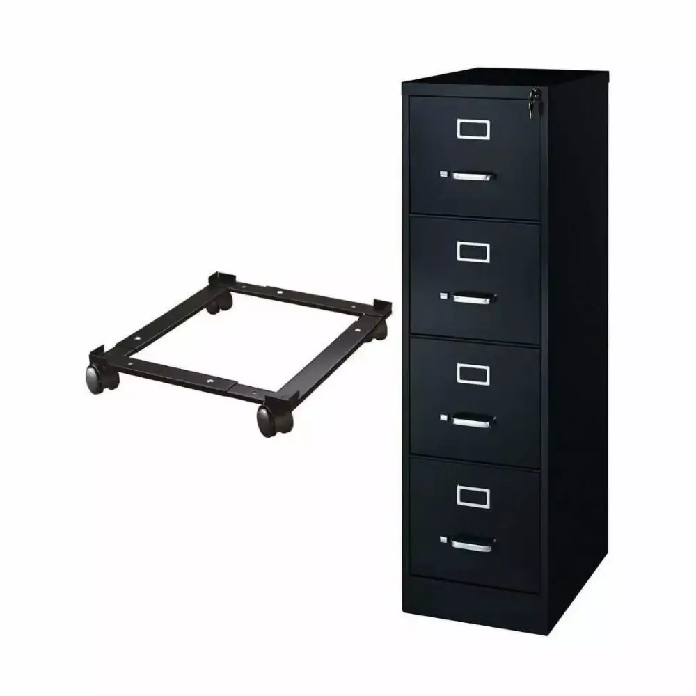 Pemberly Row 2 Piece Filing Cabinet and File Caddy Set Black Office Organization