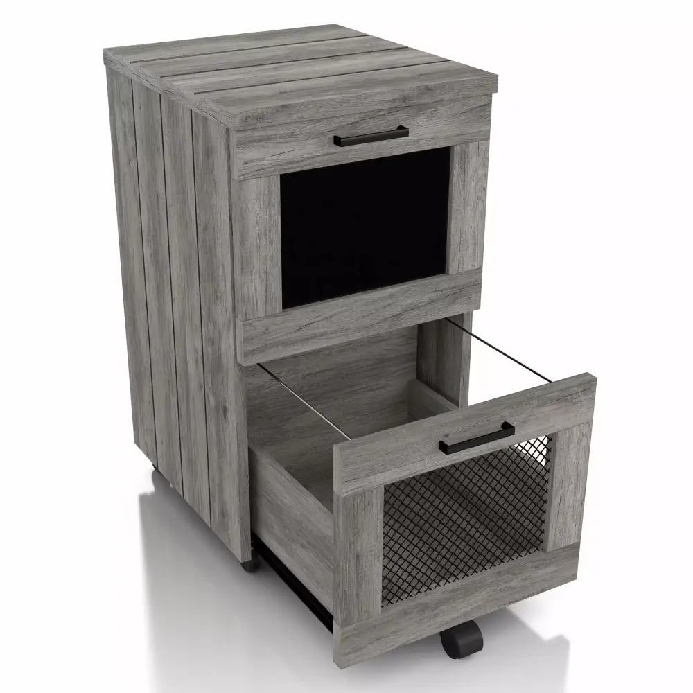 24/7 Shop At Home Shiv Wood 2-Drawer File Cabinet Vintage Gray Oak