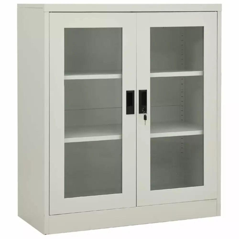 Htovila Office Cabinet Gray 35.4 x 15.7 x 41.3 Inches Steel File Storage Cabinet