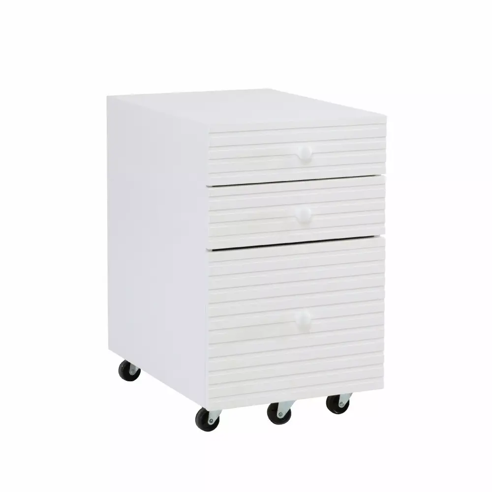 Powell Nixon 3-Drawer File Cabinet Pure White Office Storage Solution